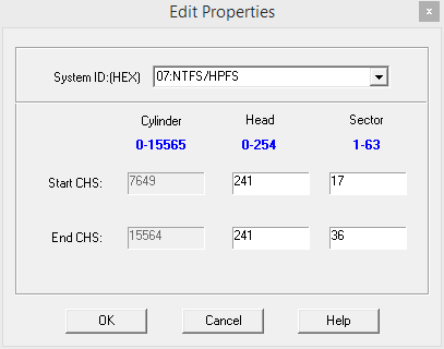 Редактирование свойств жесткого диска: начало и окончание цилиндров на HDD