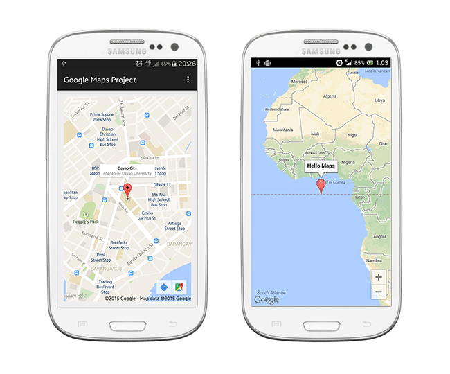 окно приложения Google Maps