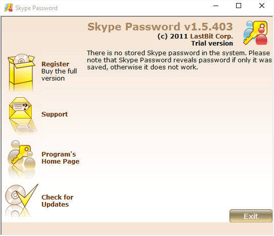 Пытаемся восстановить пароль в Скайп